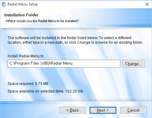 Setup installation folder